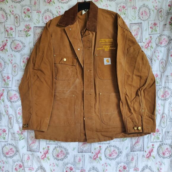 Vintage 80s Carhartt Duck Canvas Chore Jacket Size 46 DEADSTOCK